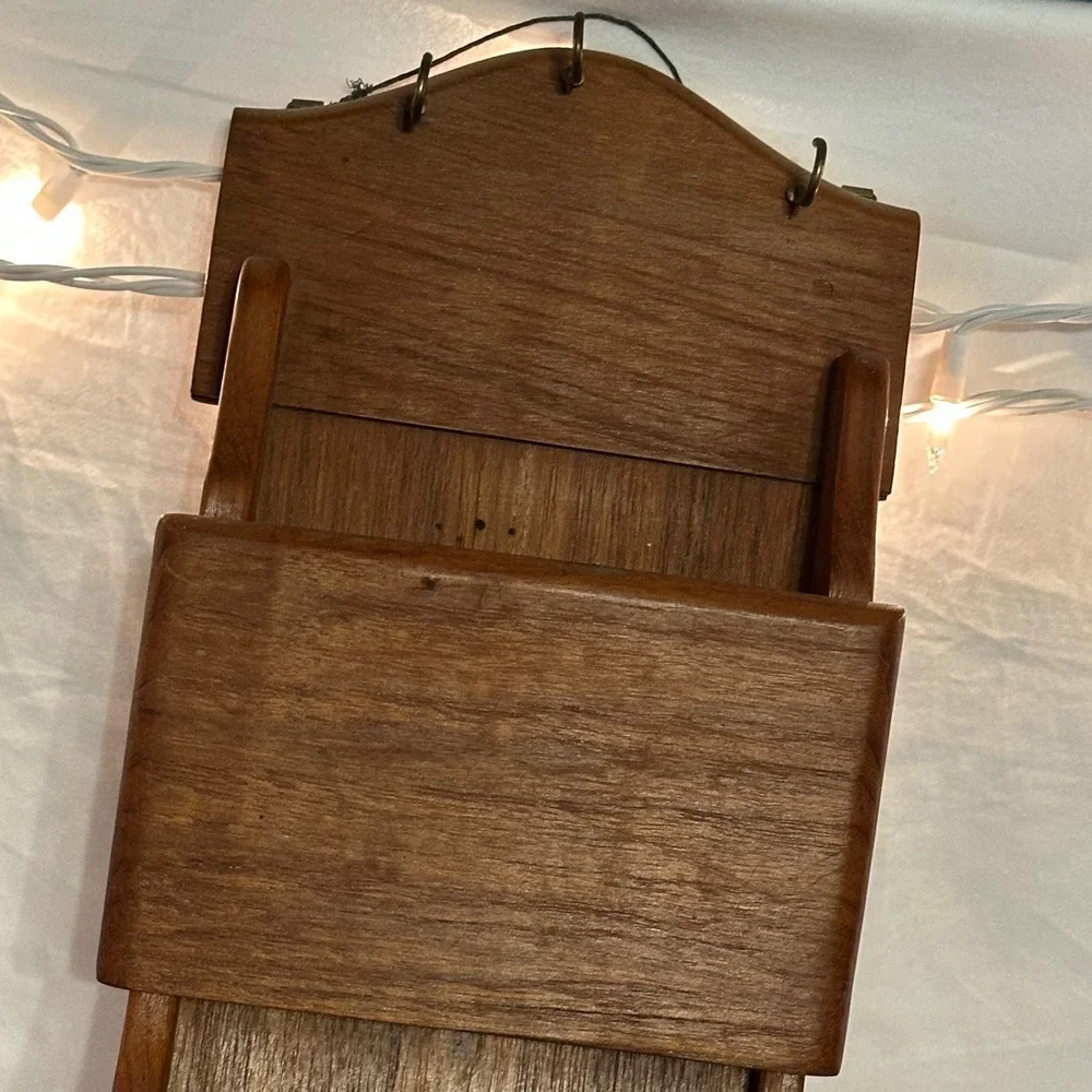 Goodwood Wall Mail Organizer Brown Excellent Teak Wood 3 Tier Key Rack Vintage
